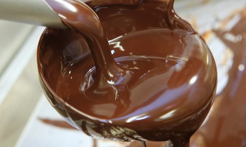Melted chocolate is poured on October 28